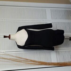 MABLE Black Ribbed Mini Sweetheart Neckline Knit Dress Size M